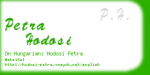 petra hodosi business card